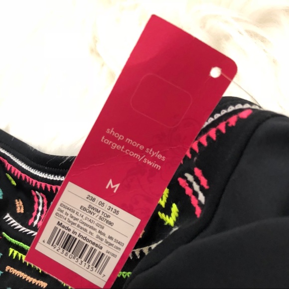 NWT Xhilaration Embroidered Racerback Swim Top - Picture 4 of 6